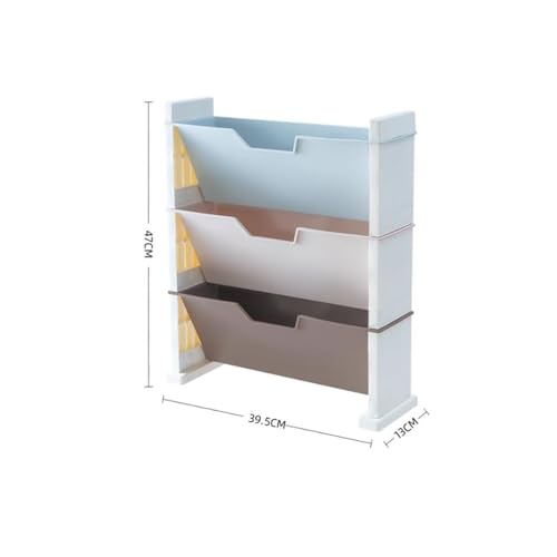File Organizer Desk Tidy Organiser Paper Letter Tray 3 Tier Magazine File Holder for Office Home School Desk(Brown)