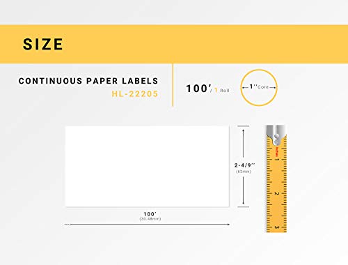 HouseLabels Compatible with Brother DK-2205, 2-4/9" x 100'