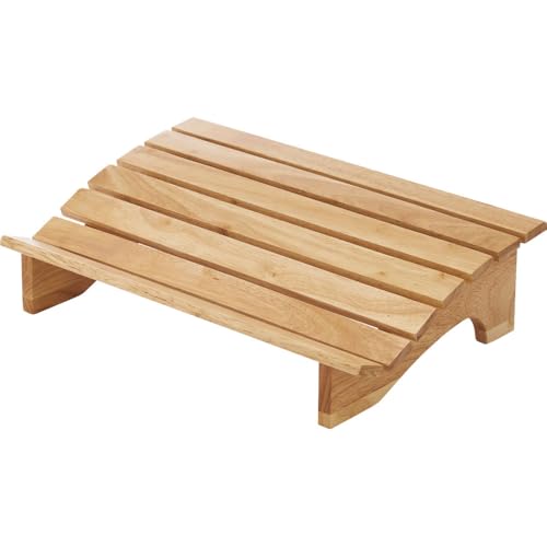 PaletteLife Wooden Footrest, D11.42 xW17.72 xH4.93 (29x45x12.5cm), 1x1.5 ft, Medium, Natural Ashwood, Ergonomic Design