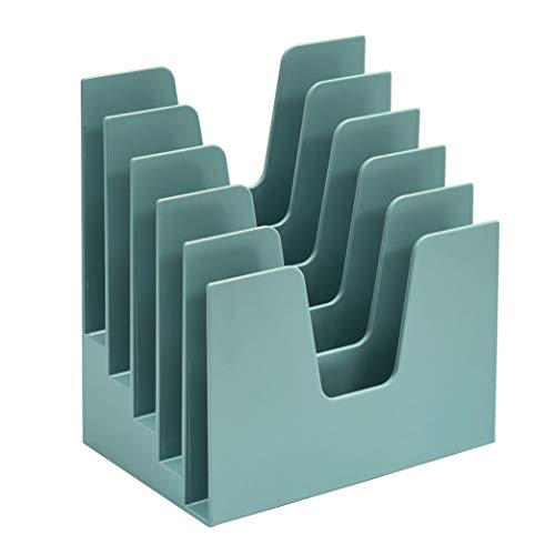 Acrimet 5 Section Incline File Sorter Organizer, Desktop Mail Holder, Green