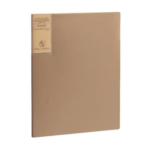 File Folder Binder, A4 Document Display Book with 60 Clear Pockets/Red(Brown)