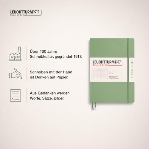 LEUCHTTURM1917 - Notebook Softcover Composition B5-123 Numbered Pages for Writing and Journaling (Dotted, Sage)