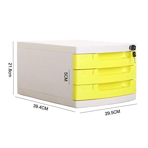 noxozoqm Desktop File Cabinet, 3-Layer Drawer Storage Organization, with Lock/Blank Label，Suitable for Office Supplies (Color : D1)