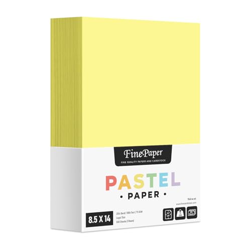 Canary Pastel Color Paper – Great for Arts and Crafts and Stationery Printing – 8.5 x 14" (Menu/Legal Size) – 20lb Bond / 50lb Text / 75GSM – Copy, Writing and Printer Paper – 500 Sheets per Pack