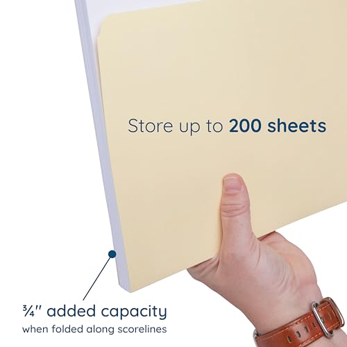 Blue Summit Supplies 100 Heavy Duty Manila File Folders, Letter Size, 14pt