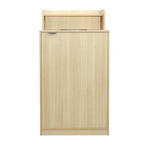 Flash Furniture Trash Can Enclosure, 32 Gallon, Oak