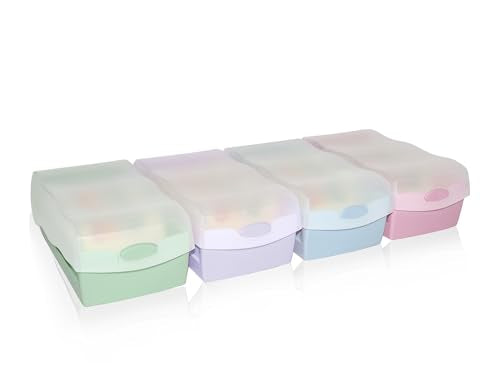 HAN Croco flashcard Box, Easy to Learn Vocabulary with 5-Compartment Learning System, DIN A8 Index Box for 500 Cards, 998-886, Translucent/Pastel Pink