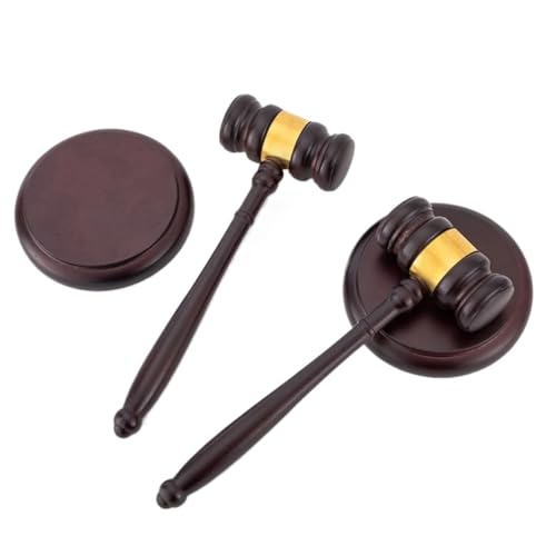 2sets Desk Accessory Wooden Gavel and Sound Block Set for Lawyers Judges Chairmen of The Board Auction Club Presidents