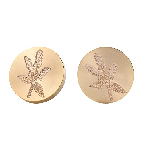 YWangQiang Round Plants Grasses Flowers Wax Sealing Stamp Head w/o Handle Copper Seal Stamps Wedding Invitation Craft Making Tools Decor (Color : B)
