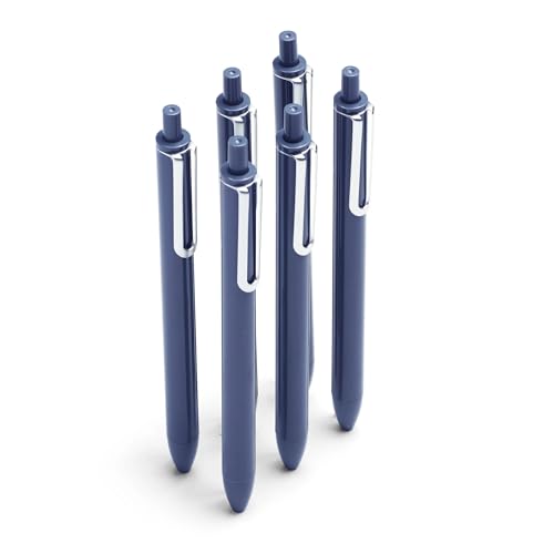 Poppin Retractable Gel Pens - Fine Point for Journaling, 0.7mm Tip, Smooth Writing Gel Ink Pens with Metal Clip, Stylish Retractable, 100 Pack (Navy with Blue Ink)