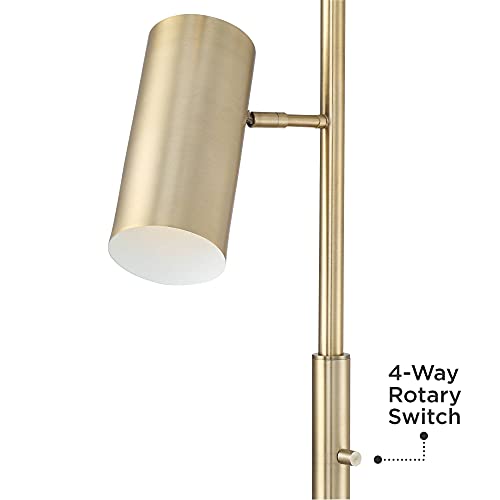 Canasta Trac 66" Tall Satin Brass Modern Tree Floor Lamp
