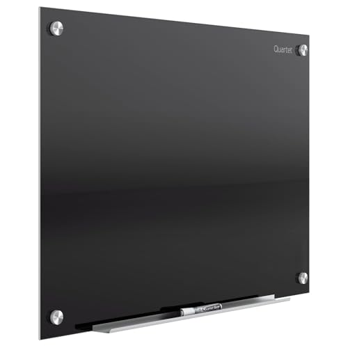 Quartet Magnetic Dry Erase Board, 72" x 48" Glass Whiteboard for Wall, Infinity, Black (G7248B)