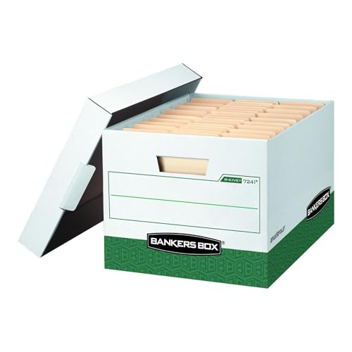 Bankers Box 12-Pack Heavy-Duty File Storage Boxes, Letter/Legal, FastFold