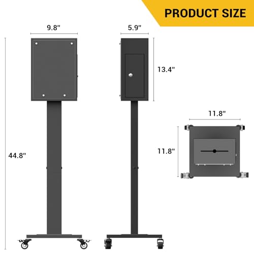 Teinfice Suggestion Box for Office / Church with Stand, Donation Boxes for Fundraising with Slot and Lock, Heavy-Duty Voting Ballot Box with 4 Wheels, Ballot Collection, Floor Safes for Home, Black