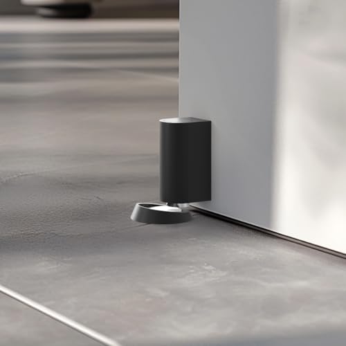 MOD LIGHTING Cavo | Magnetic Door Stop, Heavy Duty Door Catch Designed for Floor and Wall Mounting, Modern Magnetic Door Holder, Durable Copper Door Stopper, 2 Pack (Matte Black)