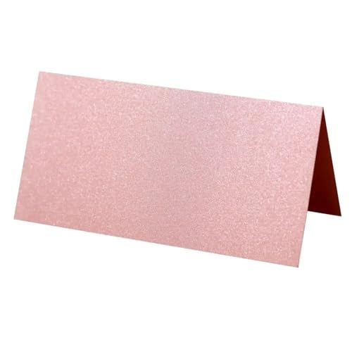 Name Tent Table Cards 200pcs Vintage Wedding Place Cards Blank Folded Name Seat Card Kraft Paper Elegant Seating Number Card Banquet Tables(Pink)