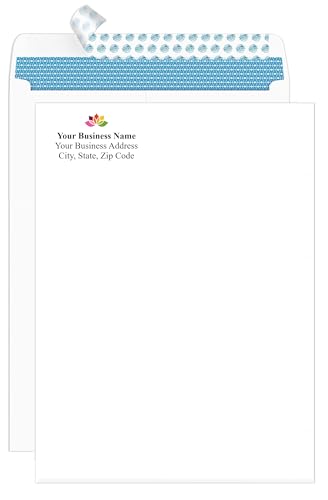 Aimoh 250 6 x 9 Custom Printed Self Seal Catalog Envelopes - 28lb - White, Security Tinted, Ultra Strong Quick-Seal, 6x9 inch (78600-250)