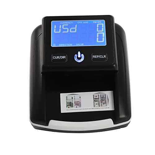 Counterfeit Bill Detector, Multi-Sensor Currency Checker, HD Display Total Value Display Fake Money Tester, for USD EUR Home Office Retail Use