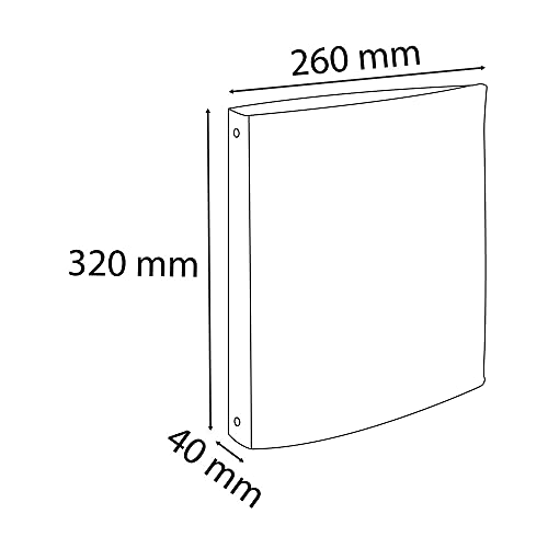 Exacompta - ref. 51471E - Box of 20 Rigid PP Binders - 4 Round Rings Diameter 30 mm - Spine 40 mm - External Dimensions: 32 x 26 cm - File Format A4 - Colour: Light Blue