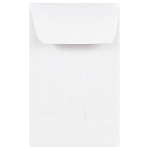 JAM PAPER #1 Coin Business Envelopes - 2 1/4 x 3 1/2 - White - Bulk 500/Box