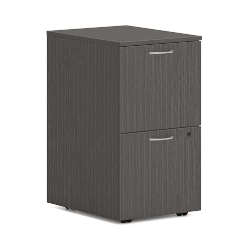HON MOD Mobile File Cabinet, 2 Storage Drawers Filing Cabinet, Slate Teak