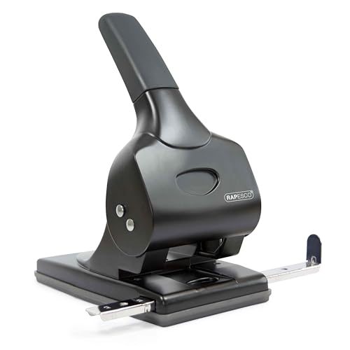 Rapesco 1015 Heavy Duty Metal 2-Hole Punch ALU 65, 65 Sheet Capacity