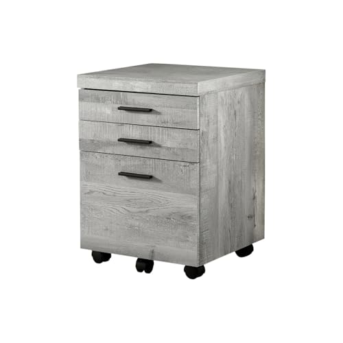 Hassyee Rustic Wood Rolling Mobile File Cabinet with 2 Letter-Sized Drawers, Vintage Design Office Spacious Storage Cabinet with 2 Locking Casters and 3 Non-Locking Casters