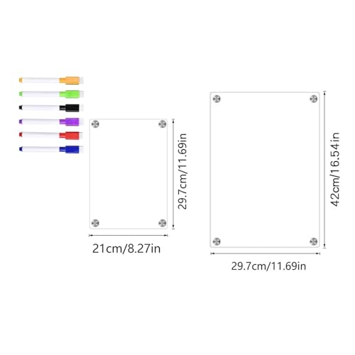 Magnetic Transparent Acrylic Week Plan Message Board Scratchable Refrigerator Sticker(A3(29.7x42cm))