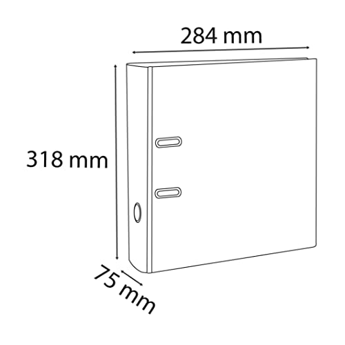 Exacompta - Ref 918418B - Box of 20 A4 Lever Arch Files - 75mm Spine - 80mm Mechanical - External Dimensions: 31.8 x 28.5 x 8 cm - A4 File Format - Colour: Bordeaux