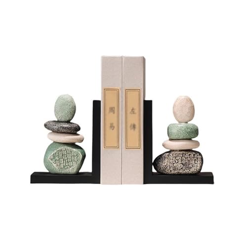 Bookends Ceramic Bookends for Shelves, Large for Heavy Books, Duty Book Stopper for CD Movies Vintage bookend