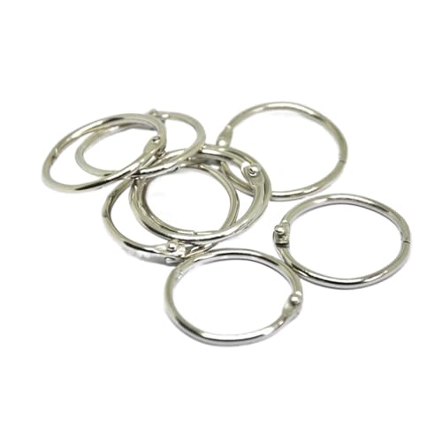 Metal Binder Rings Book Ring, Split for Bookbinding Photo Album Key Chain 15-90mm Pack of 30(90mm Silver)