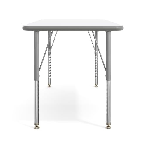Flash Furniture 48" x 24" Adjustable Activity Table, White, Short Legs