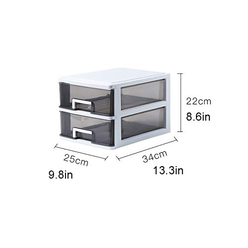 EliteBloom Desktop Filing Cabinet - 2/3/4 Drawers File Cabinet/Office Supplies Desk Storage/Jewelry Organizer Box/Cosmetic Storage.,2 Layers