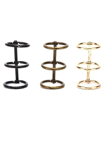 16pcs Loose Leaf Circle Binding Clips, 3-Ring Notebook Hinged Spiral for DIY Scrapbook