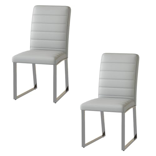 Waiting Room Guest Chair,Waiting Room Office Reception Chairs Executive Leather Guest Chairs,Ergonomic Design for Home,PU Leather Office Furniture,for Office Home and Meeting Conference(two,Light Gray