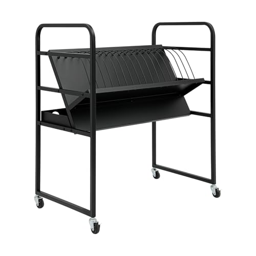 banborba Laptop and Tablet Open Charging Station, 16-Slot Laptop Charging Cart & Storage Rack with Wheels Ideal for Classrooms, Offices, and Libraries