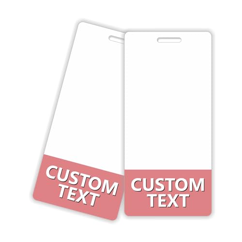 CONTYTOOLS Bulk Custom Badge Buddies Peach Blossom Vertical Badge Buddy ID Backer Cards (100 Pack) - Double Sided Print - Durable and Water Resistant Badge Buddy Ideal for Nurses, Doctors