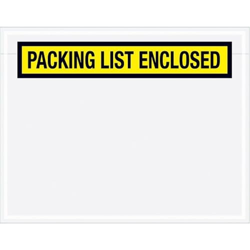 7 x 5 1/2" Yellow "Packing List Enclosed" Envelopes