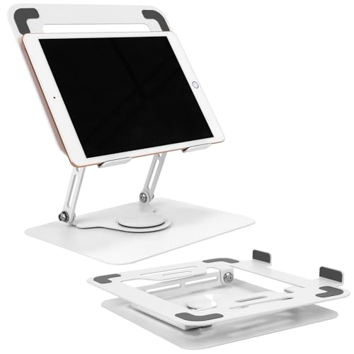 BambooMN Metal Universal Book Tablet Stand - White - 2 Units