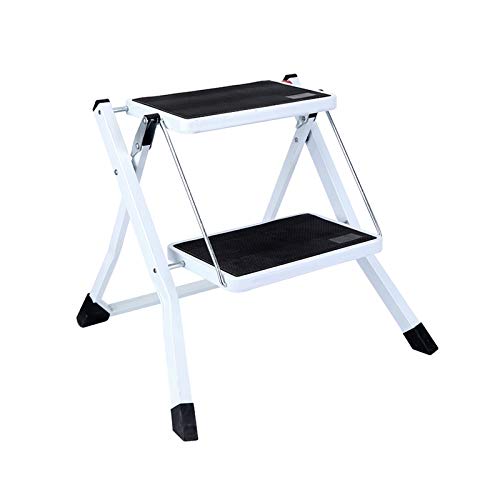 FLYIFE Step Stool Thicken Non-Slip Folding Steps,Stable Durable Attic Ladders Kitchen Stools Home 2 Step Ladder/50X48X43Cm