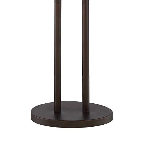 Franklin Iron Works Roscoe 62" Tall Bronze Pole Modern Floor Lamps Set of 2