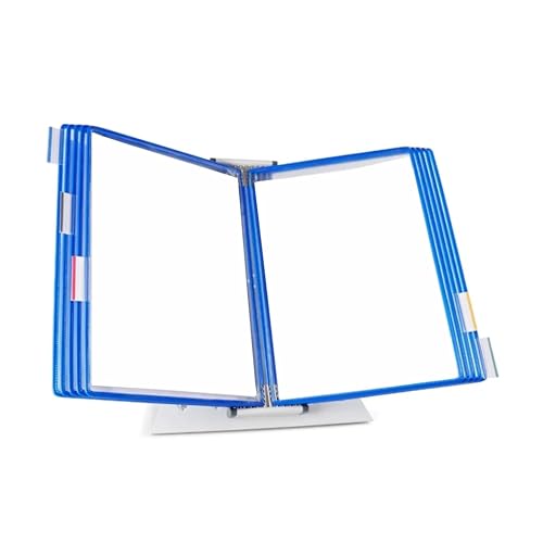 Tarifold Desktop Reference Display System, 10 Pockets, Expandable, Blue