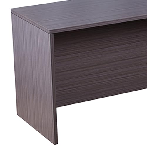 Benzara REO Credenza, 66 Inch Rectangular Top, Driftwood Smoke Gray Wood