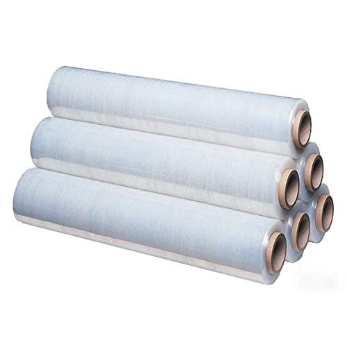 ABC PACK & SUPPLY Pallet Shrink Wrap, 18 Inch x 1500 Feet, 80 Gauge Clear Stretch Film, 4 Rolls Cast Hand Film for Moving and Shipping