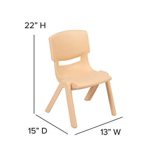 Flash Furniture Whitney 10 Pack Natural Plastic Stackable School Chair with 12" Seat Height