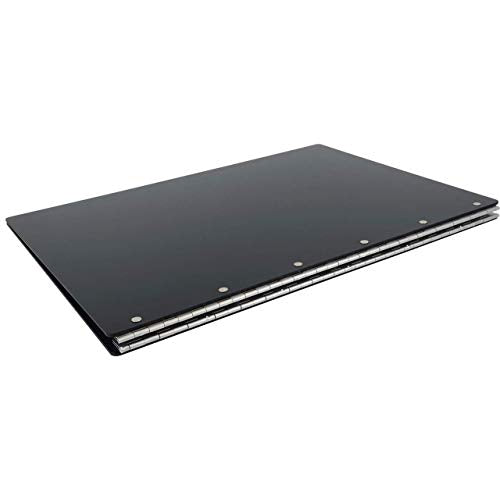11x17 Binder, Acrylic Fixed 3-Post Vertical Document Organizer. Elegant Black Portfolio Binder for Artwork Storage, Display Tattoo Book, Business Presentations, and Tabloid Portrait Organization