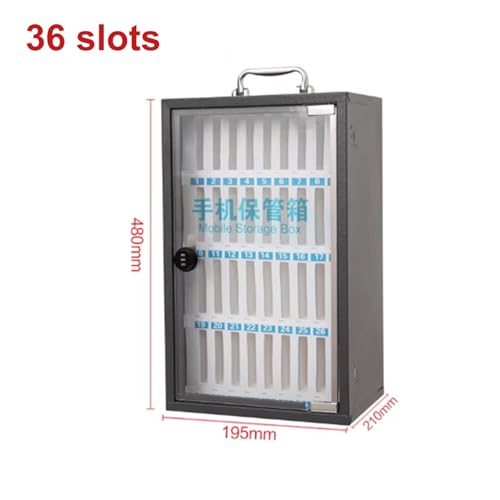 Cell Phone Lock Box, Steel Password Lock Mobile Phone Storage Cabinet, Cell Phone Storage Box, Mobile Phone Safe for Classroom, Gym Office(19.5x21x48cm)