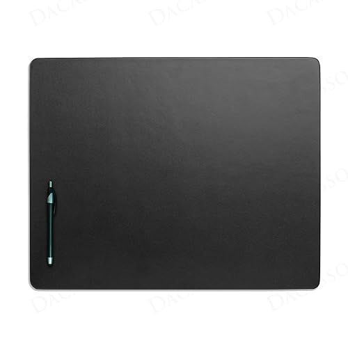 Dacasso Classic Black Leather 20" x 16" Luxury Conference Table Pad - Leather Desk Blotter for Writing - Boardroom Organization & Executive Desk Décor