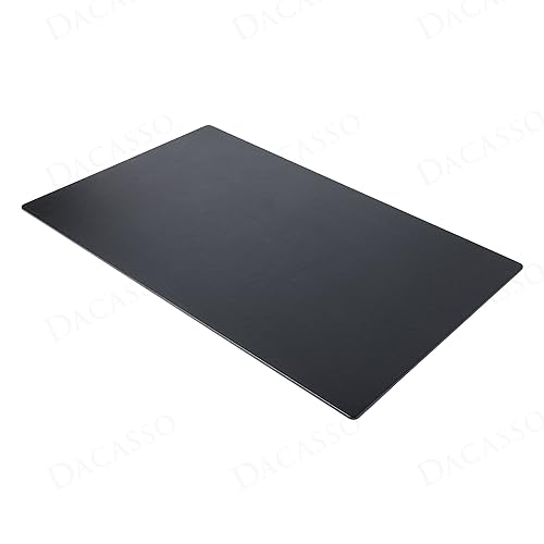 Dacasso 38" x 24" Black Leatherette Luxury Desk Pad Blotter w/Out Side Rails for Writing - Executive Desk Surface Protector & Essential Office Decor