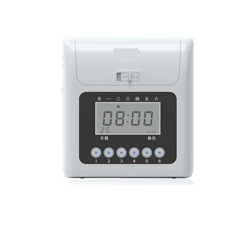 Time Clock with Passcode, Paper Card Employee Attendance Machine Punch Card Machine Company Employee Work Clock with Multi-Language and Staff Support(Type1)